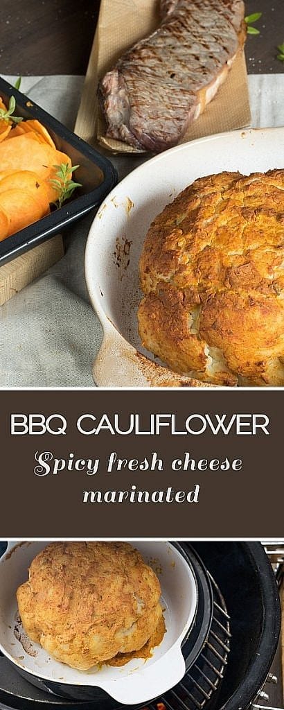 Looking for something special as sidedish for your favorite meat? This Spicy Fresh cheese marinated cauliflower is what you're looking for