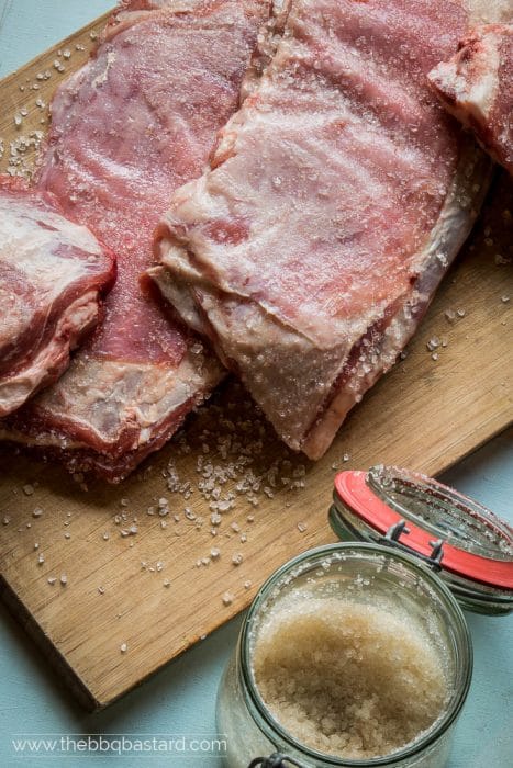 Smoke roasted lamb ribs