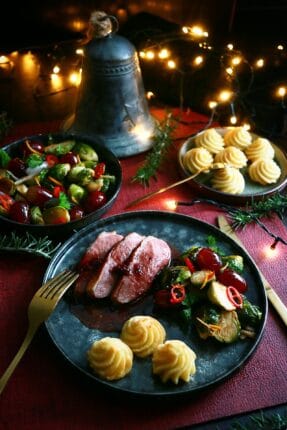 Gerookte eendenborst Porto saus