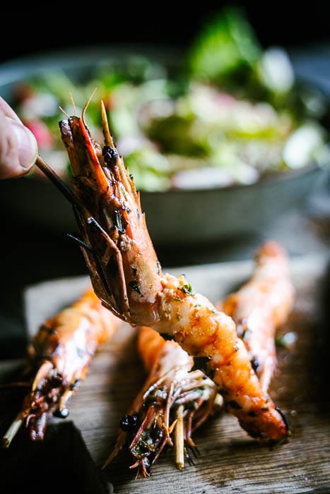 Gegrilde tijgergarnalen