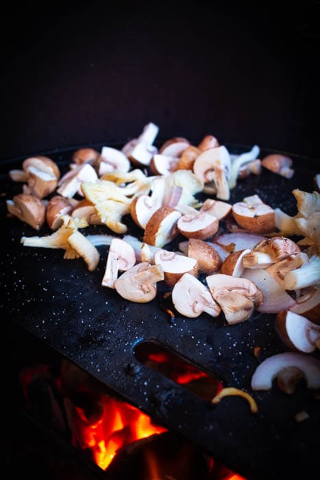 WIld champignons op de BBQ