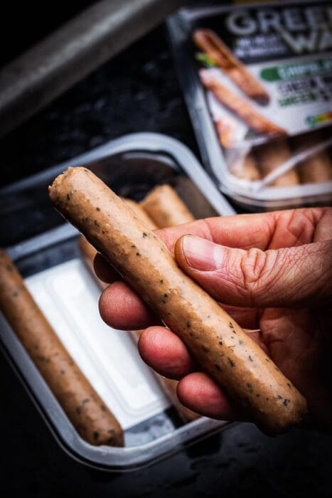 Vegetarische hotdog greenway