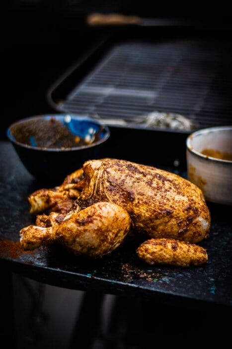 Gemarineerde kip op de bbq