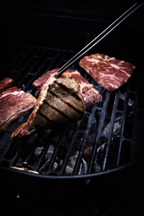 Searing a flat iron steak