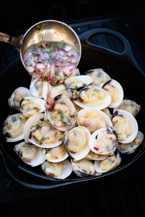 Gegrilde venusschelpen