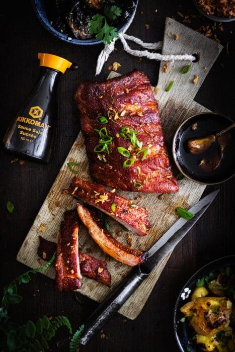 Soja glazed ribbetjes