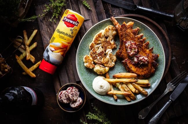 Tomapork mayoseared met porto boter