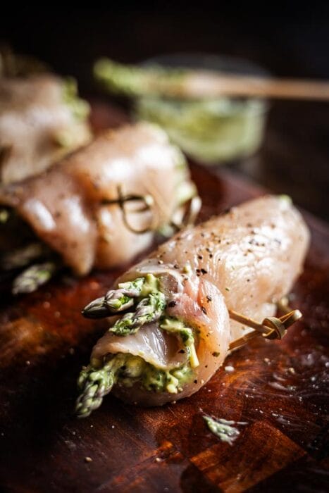 Kalkoenrollades met pesto