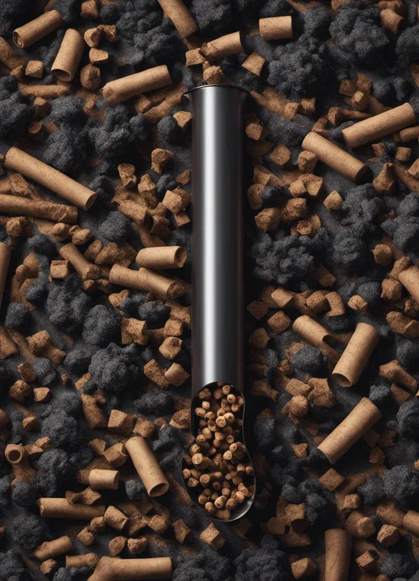 Pellets om zalm te roken (AI foto)