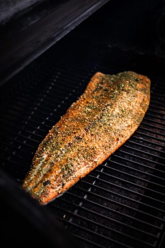 Warm gerookte zalm zijde