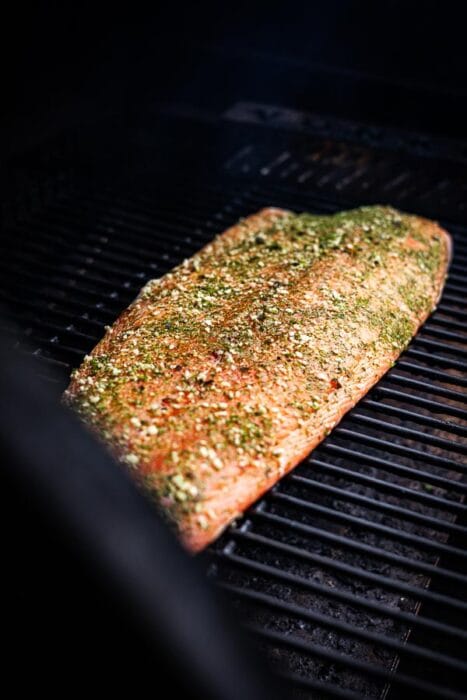 Warm gerookte zalm zijde