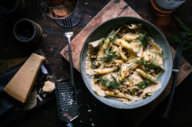 Ravioli met gerookte zalm