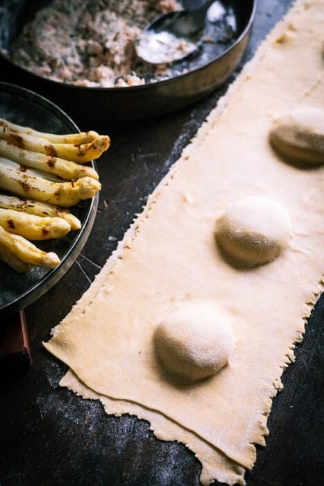 Ravioli met gerookte zalm