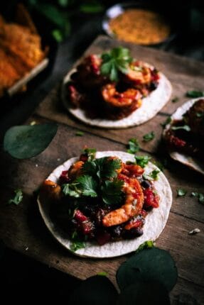Mexicaanse taco's met gegrilde Gamba