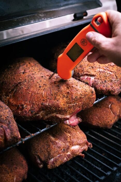 Kerntemperatuur pulled pork meten