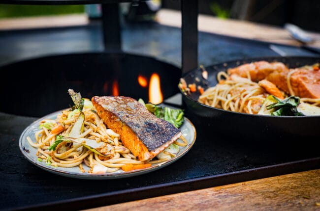 gegrilde zalm op de plancha