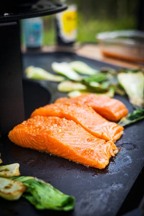 gegrilde zalm op de plancha