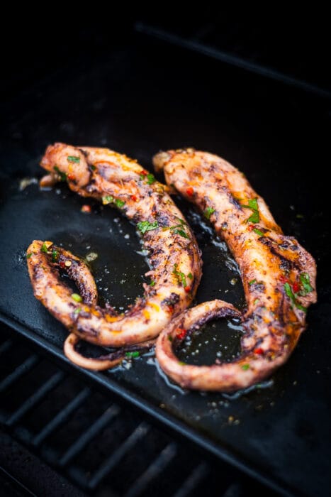Gegrilde inktvis tentakels