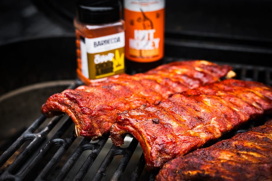 3-2-1-techniek bij hot honey ribs op de bbq